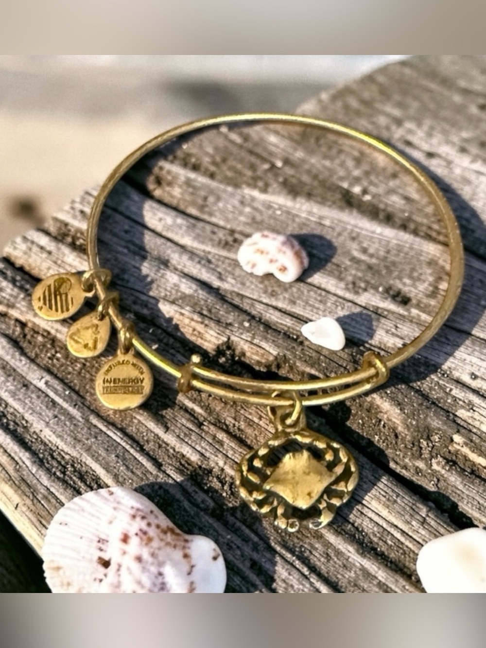NIB Alex and Ani Crab Charm Bangle Rafaelian Gold Expandable Bracelet